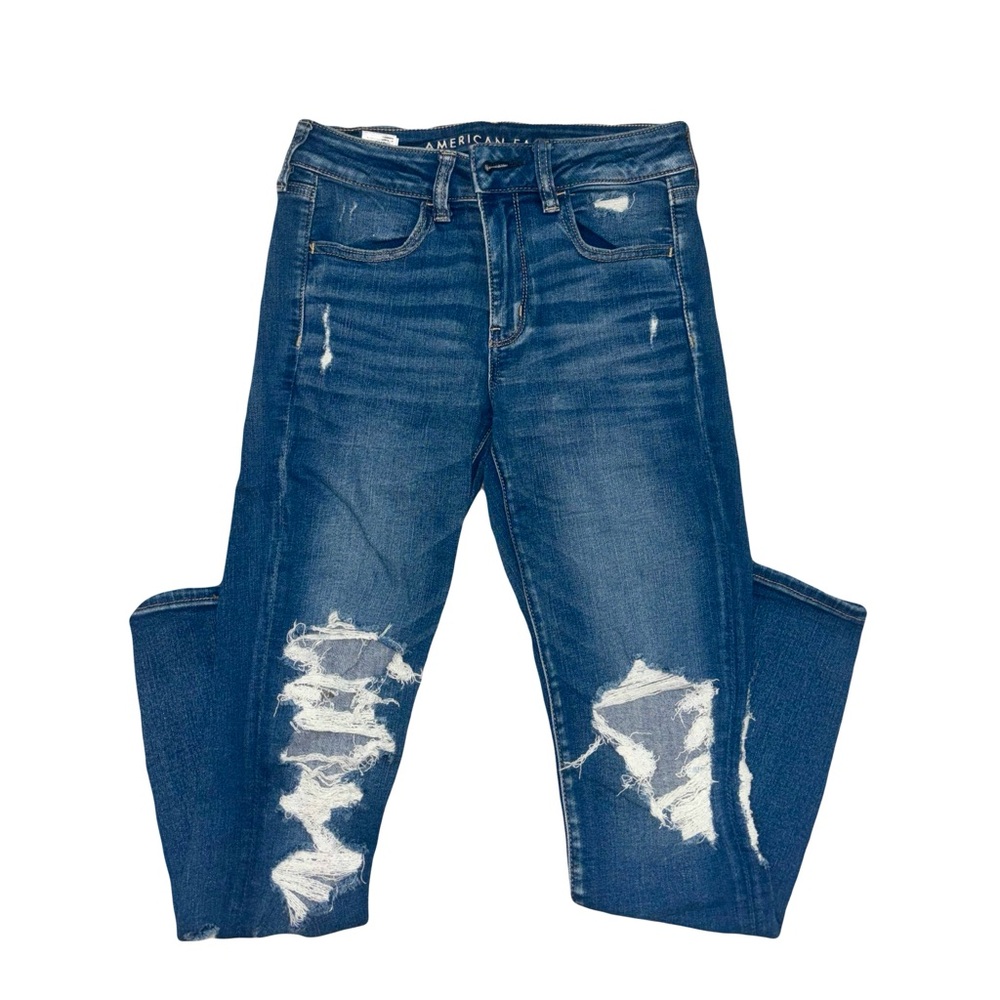 American Eagle Outfitters Blue Distressed Jeans